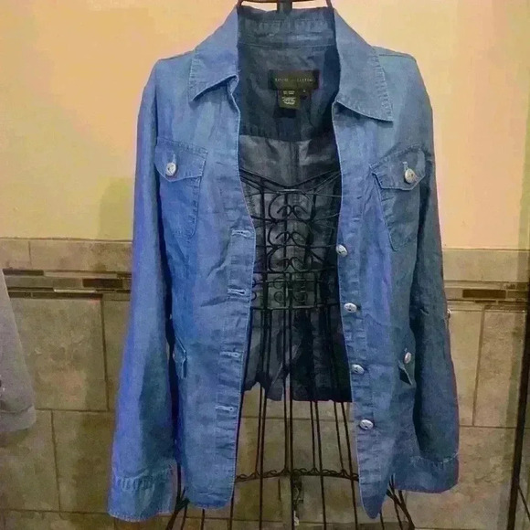 Live a little denim woman’s button up jacket - Picture 4 of 6